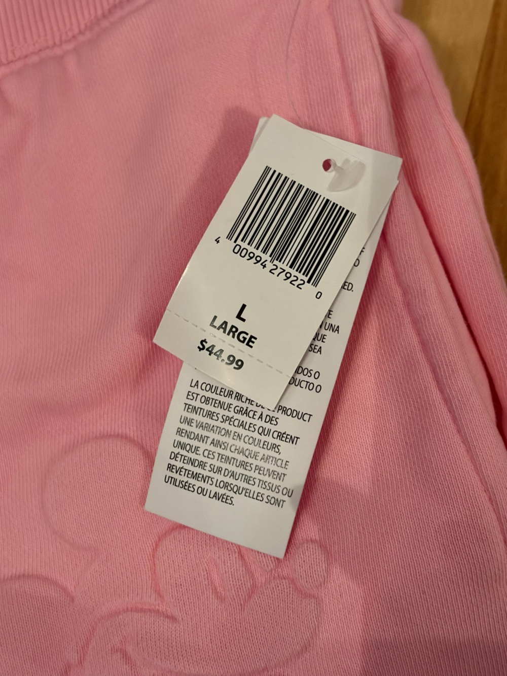 NWT Walt Disney World 2025 Pink Mickey Embossed Athletic Short Cotton Bld Size L - Picture 10 of 10